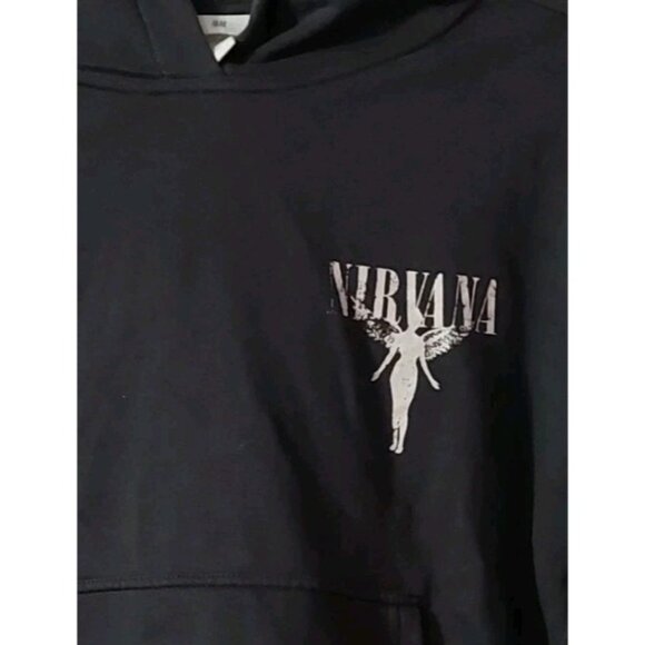 Nirvana H&M Mens Gray Nirvana Logo Hoodie Size Medium READ - Picture 13 of 15